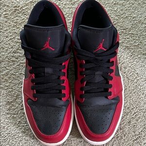 Jordan Red and Black Sneakers